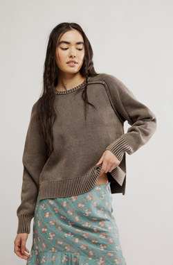 Brown Spring Street Crop Pullover