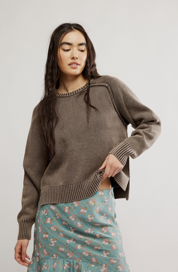 Brown Spring Street Crop Pullover