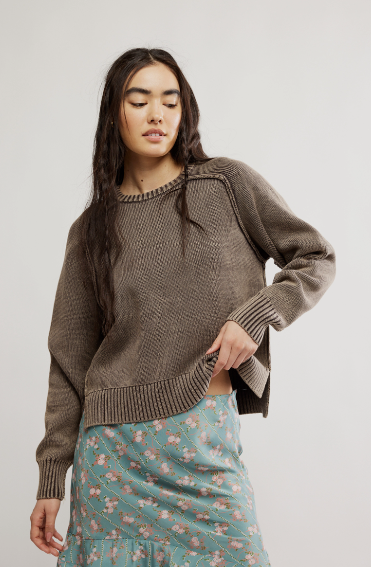 Brown Spring Street Crop Pullover