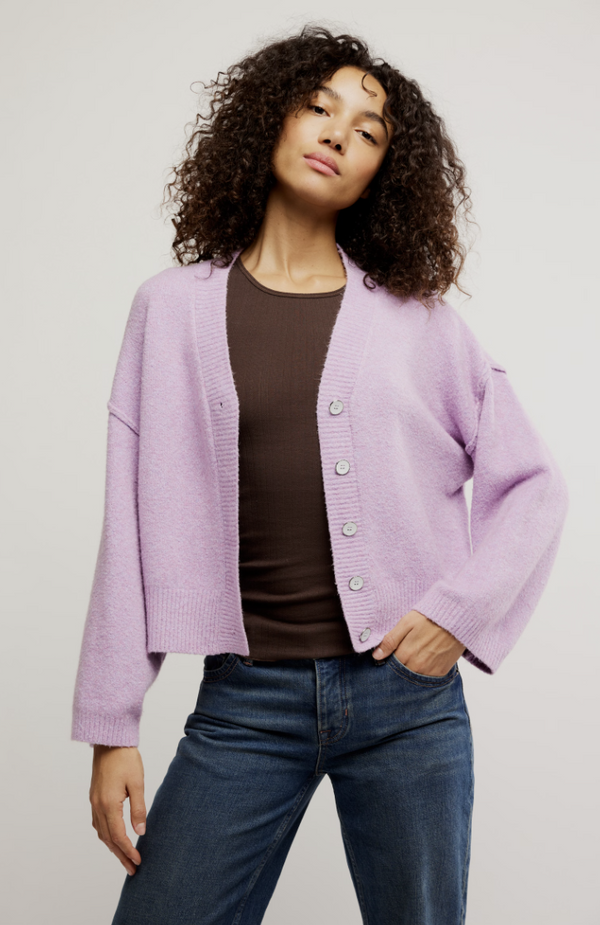 Lilac Button Cardi