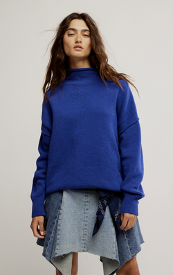 Skipper Blue Rolled Neck Sweater