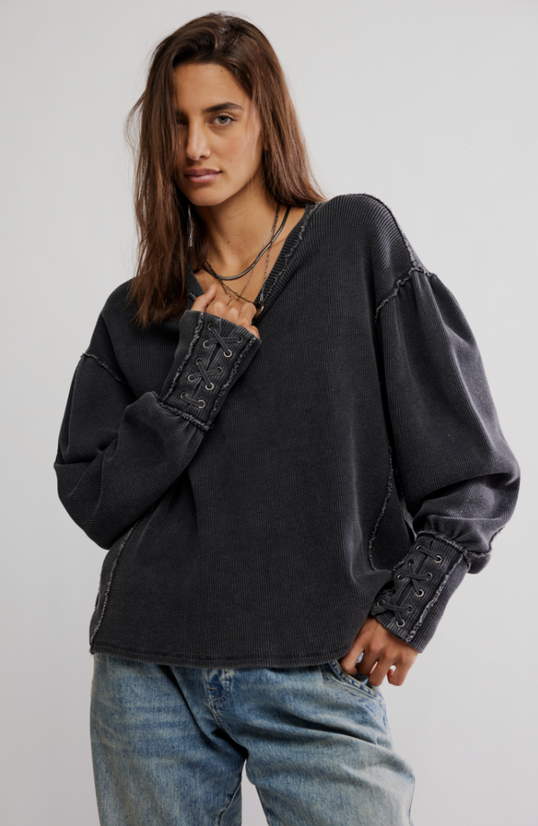 Black Lapis Cuff Pullover