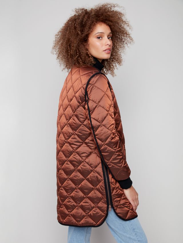 Copper Long Quilted Jacket