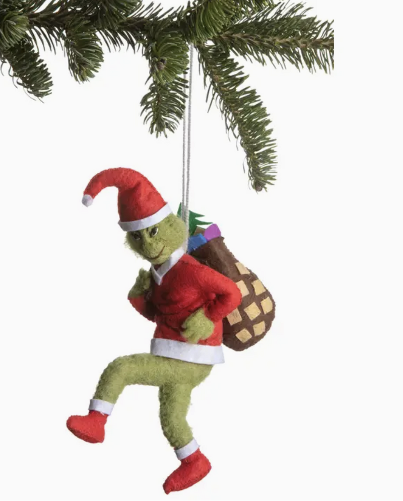 Grinch Santa Ornament