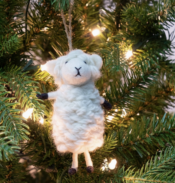 Standing Sheep Felt Ornament