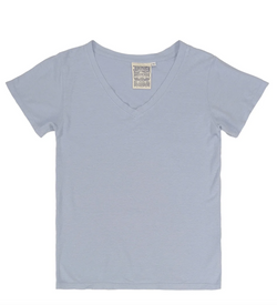 Coastal Blue Hemp V-Neck Top
