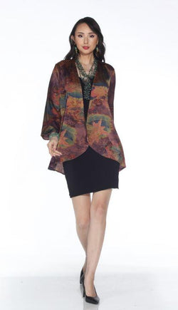 Floral Rust Open Jacket