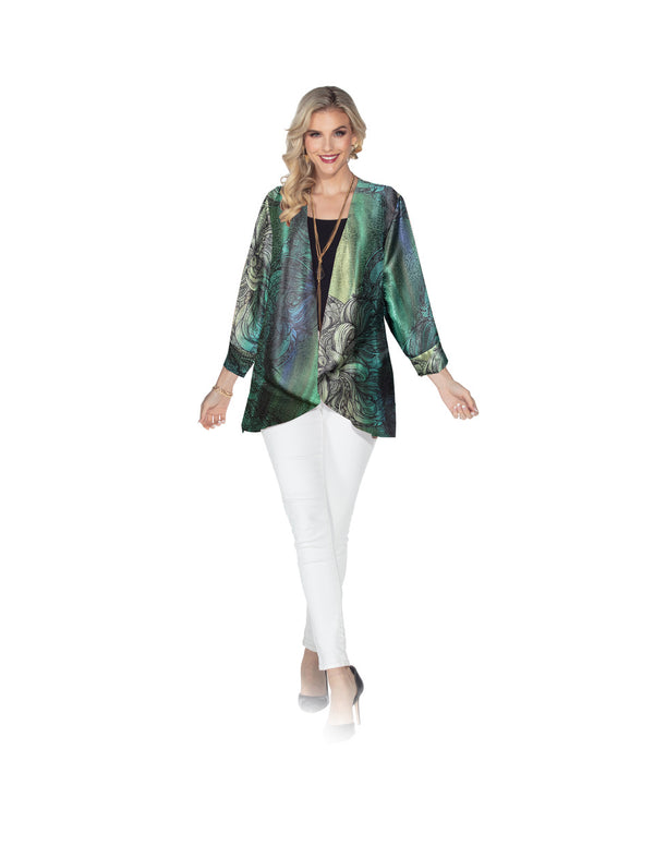 Green Swirls Open Jacket