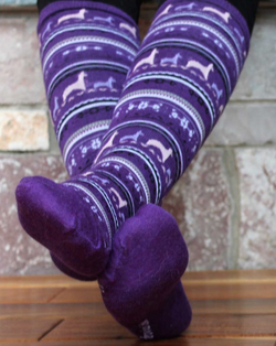 Purple Alpaca Crew Socks