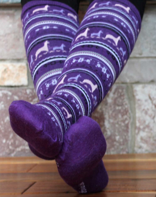 Purple Alpaca Crew Socks