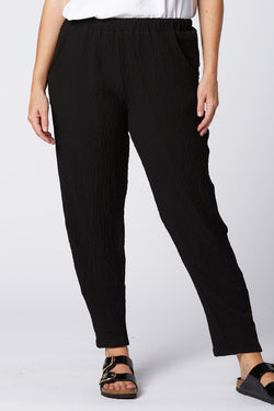 Black Gauze Ankle Pant