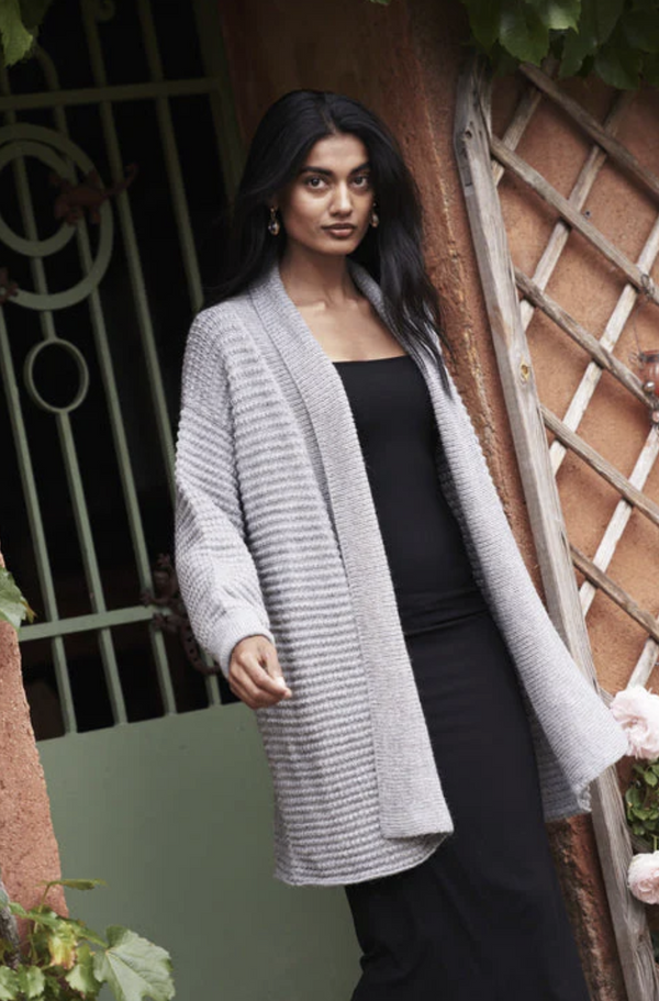 Silver Popcorn Alpaca Cardigan