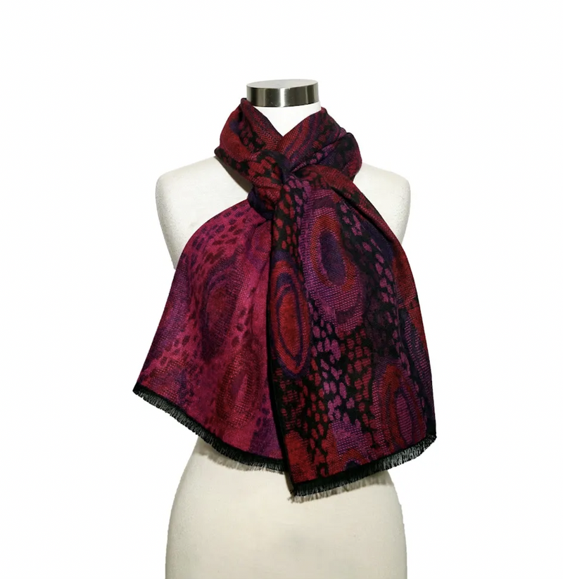 Magenta Spots Cashmere Scarf