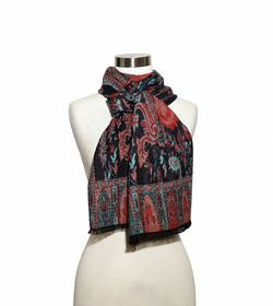 Black Paisley Cashmere Scarf