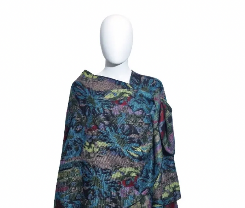 Teal Multi Cashmere Loop Shawl