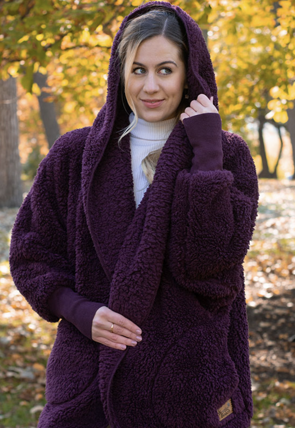 Plum Fleece Wrap