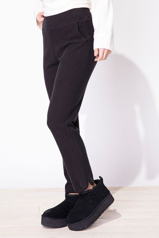 Black Butterfly Rib Knit Pant