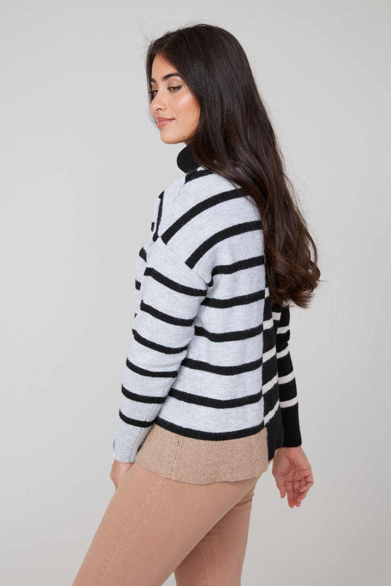 Black & Grey Striped Sweater