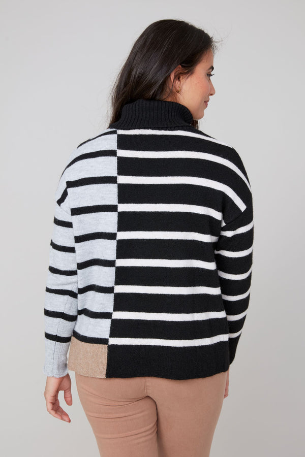 Black & Grey Striped Sweater