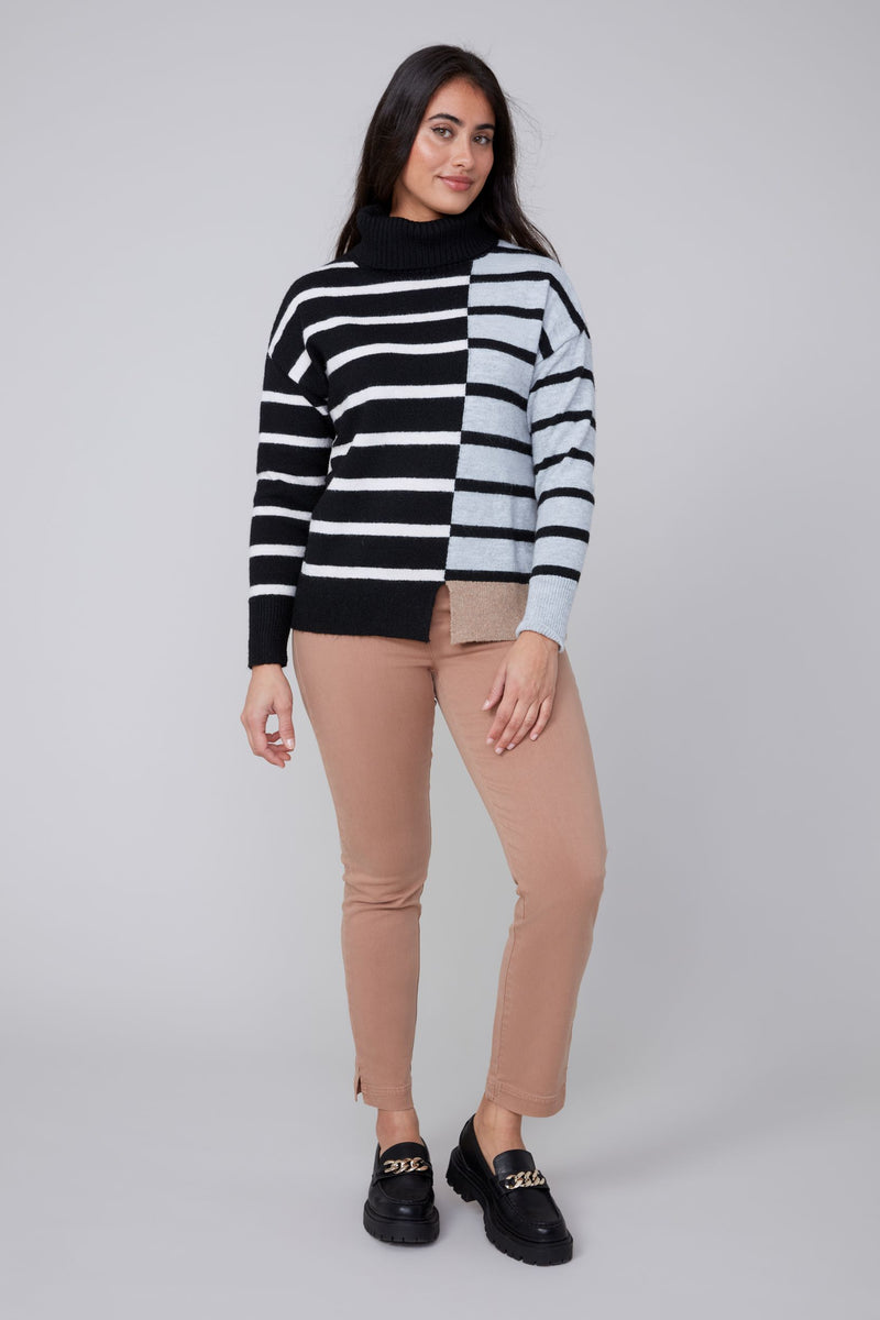 Black & Grey Striped Sweater