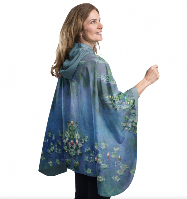 Monet Waterlillies Rain Poncho