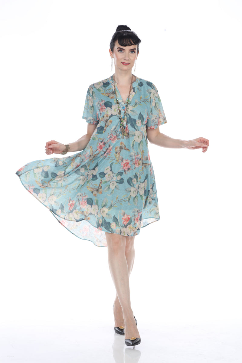 Blue Floral Airy Dress – Gondwana & Divine Clothing Co.