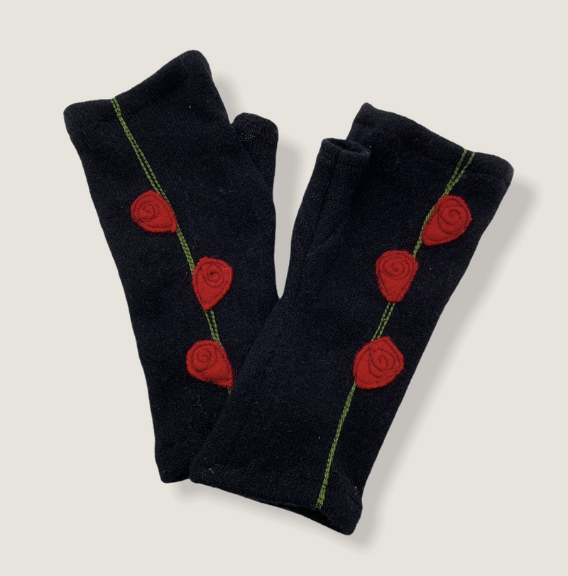 Red Rosebud Cashmere Glove