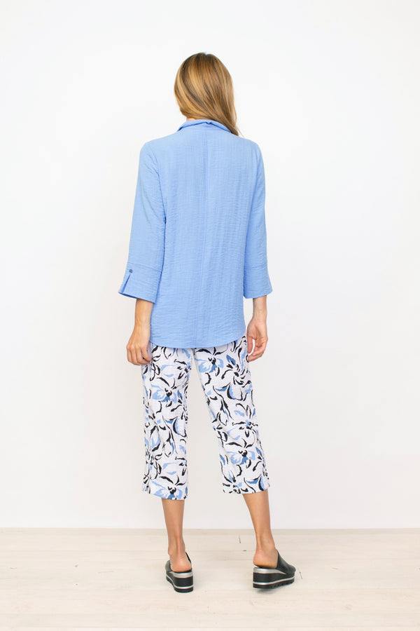 Cornflower Textured Button Top
