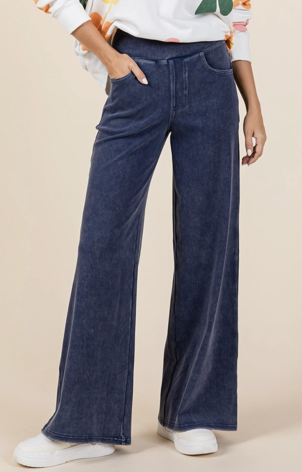 Denim Pocket Wide Leg Pant