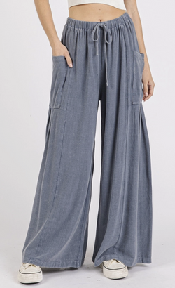 Denim Pocket Wide Leg Pant
