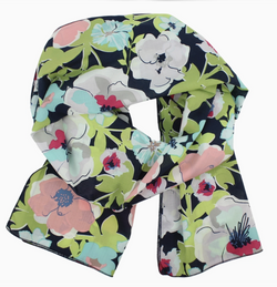 Navy & Chartruse Floral Scarf