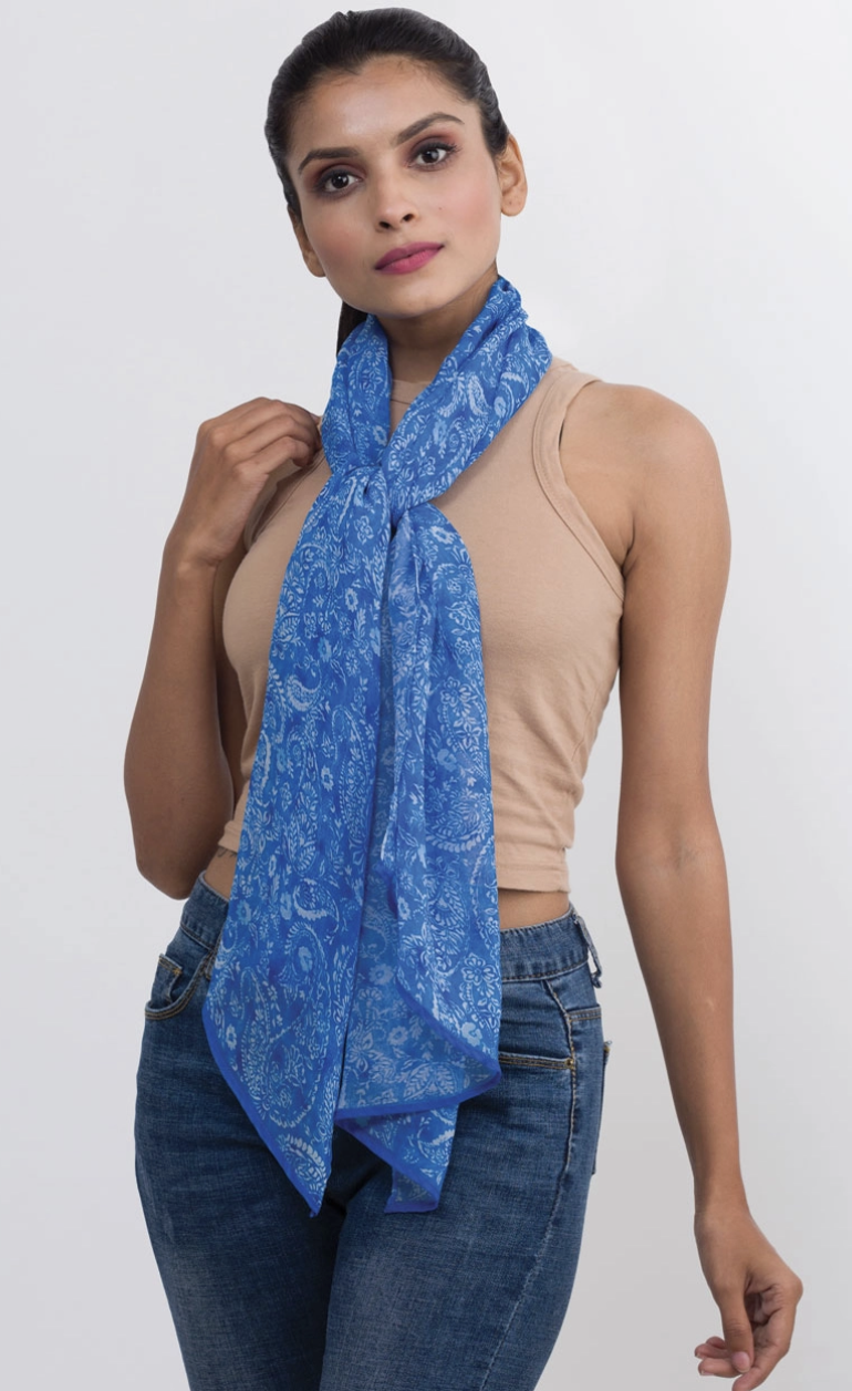 Blue Paisley Scarf