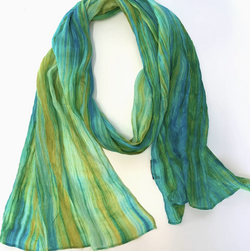 Silk Blue Moss Scarf