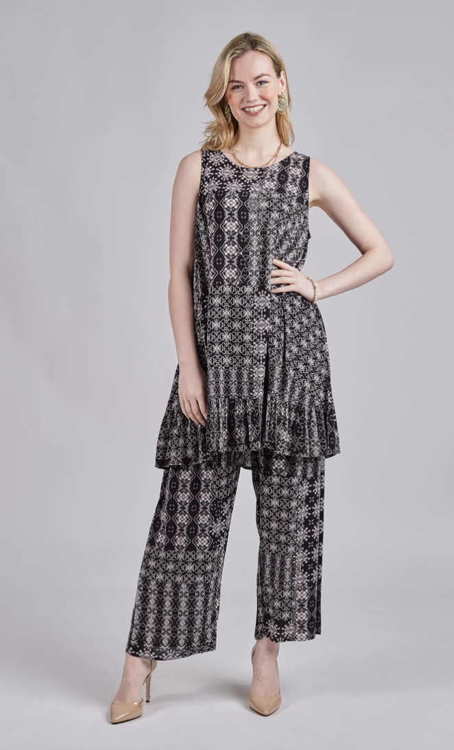 Charcoal Print Tunic