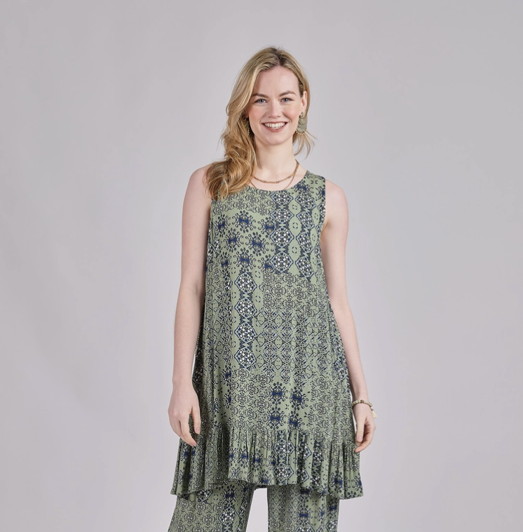 Mint Print Tunic
