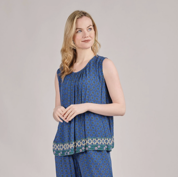 Royal Blue Jaipur Sleeveless Top