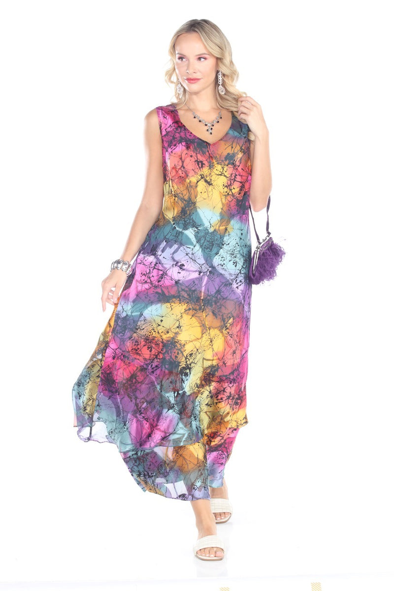 burnout silk dress Silk Burnout V-Tank Dress Set W/Jacket-Emerald-Aris a