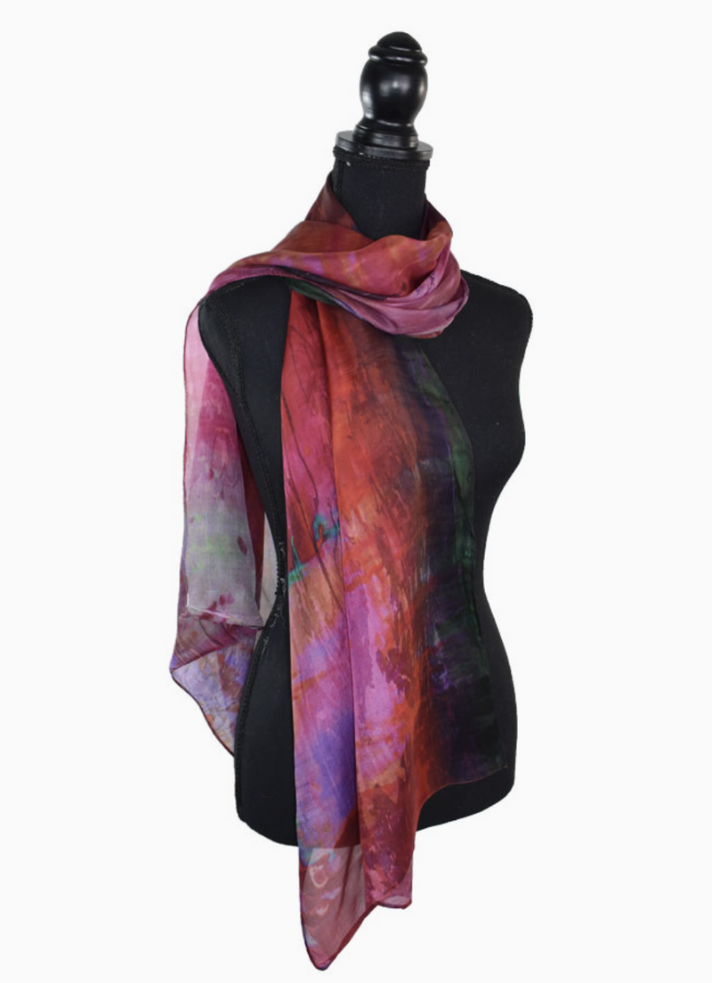 Pressed Leaf Silk Scarf