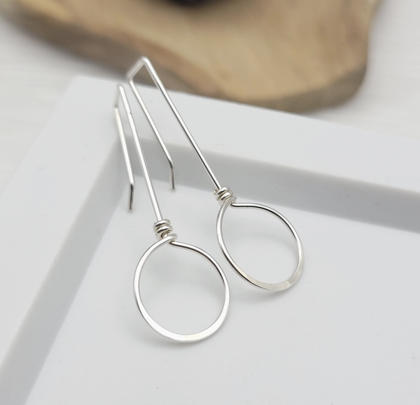 Sterling Threader Hoop Earrings
