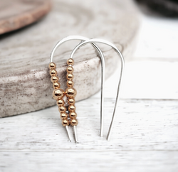 Sterling Silver and Copper Threader Earrings