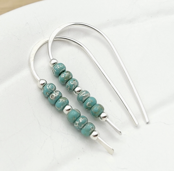 Sterling Silver Threader Turquoise Earrings