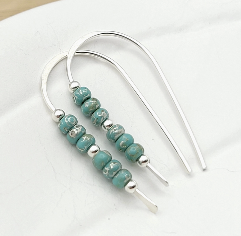 Sterling Silver Threader Turquoise Earrings
