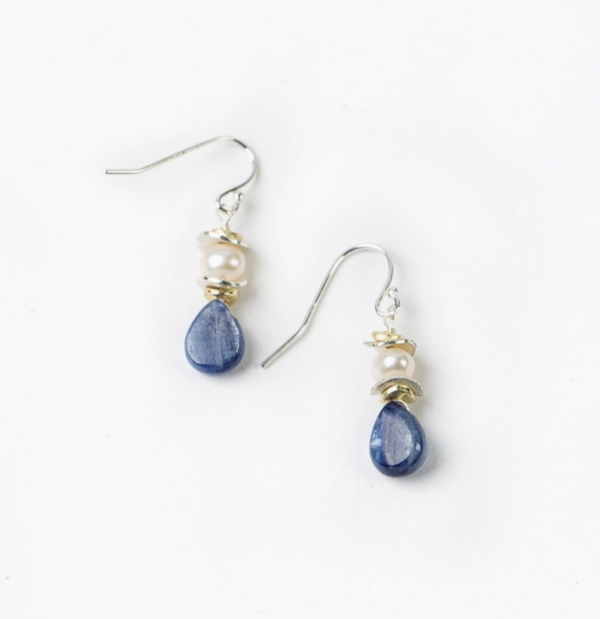 Seaside Kyanite Pearl Earring