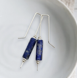 Silver & Lapis Lazuli Threader Earring