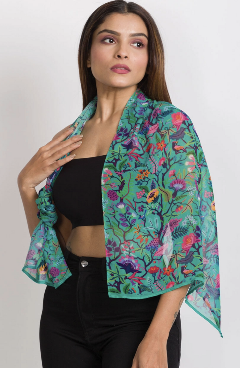 Emerald Floral Scarf