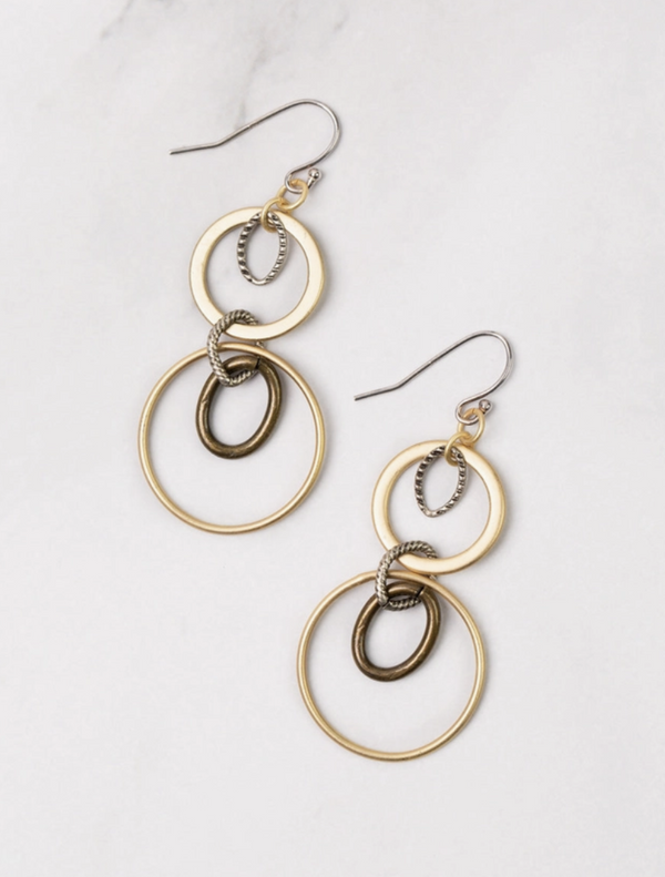 Silver & Gold Statement Earring