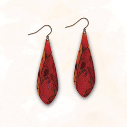 Red Scroll Earring