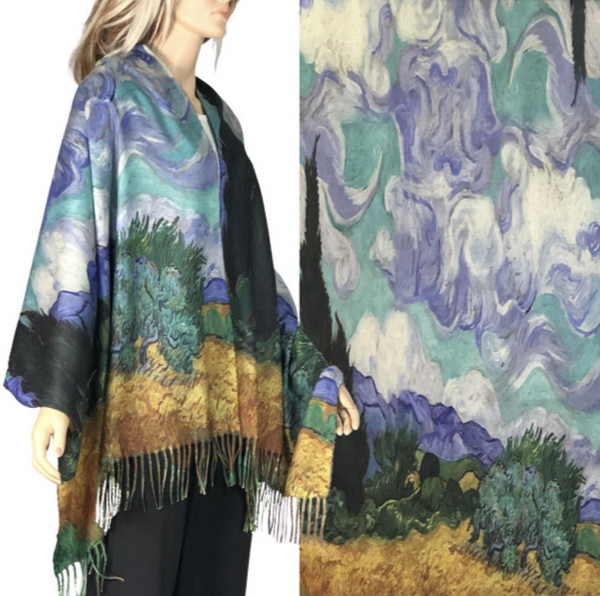 Van Gogh Art Sueded Shawl
