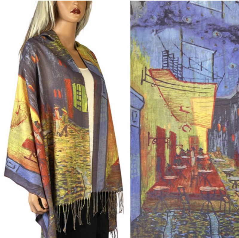 Cafe Terrace Art Sueded Shawl