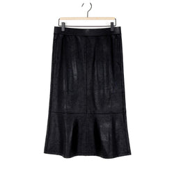 Flounce Liquid Leather Skirt